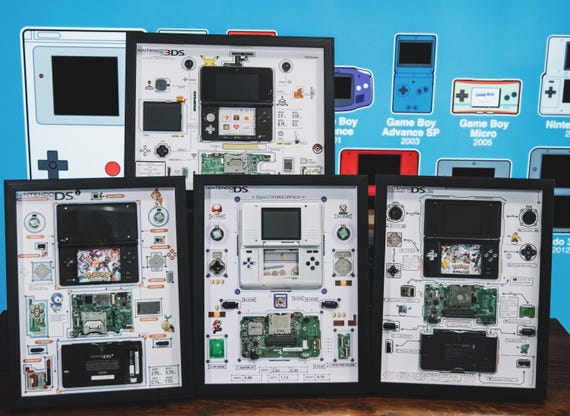 Disassembled Frame Art of 3ds/ds/dsi, DS Lite, Nintendo DS