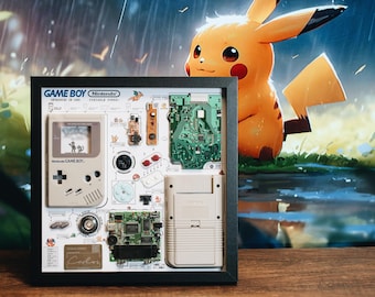 Disassembled Gameboy With Frame, Disassemble Art, Gameboy Teardown, Frame Wall Art, Wall Decor, 1st Gameboy, GameBoy Disassmbly, Game Decor