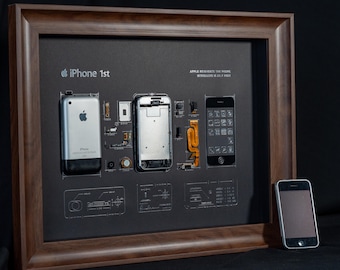 Disassembled iPhone 1st Gen Art With Frame, Disassemble Art