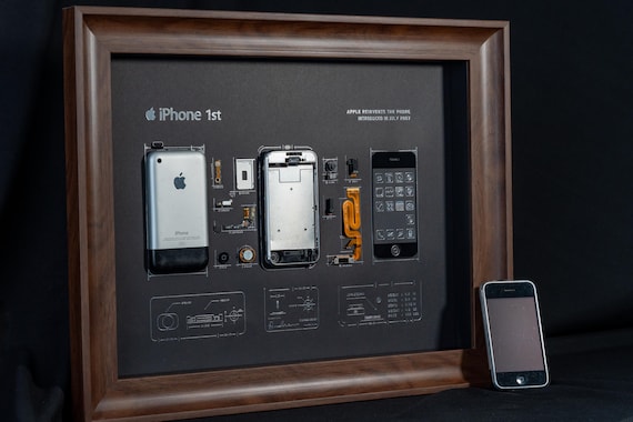 Disassembled iPhone 1st Gen Art With Frame, Disassemble Art