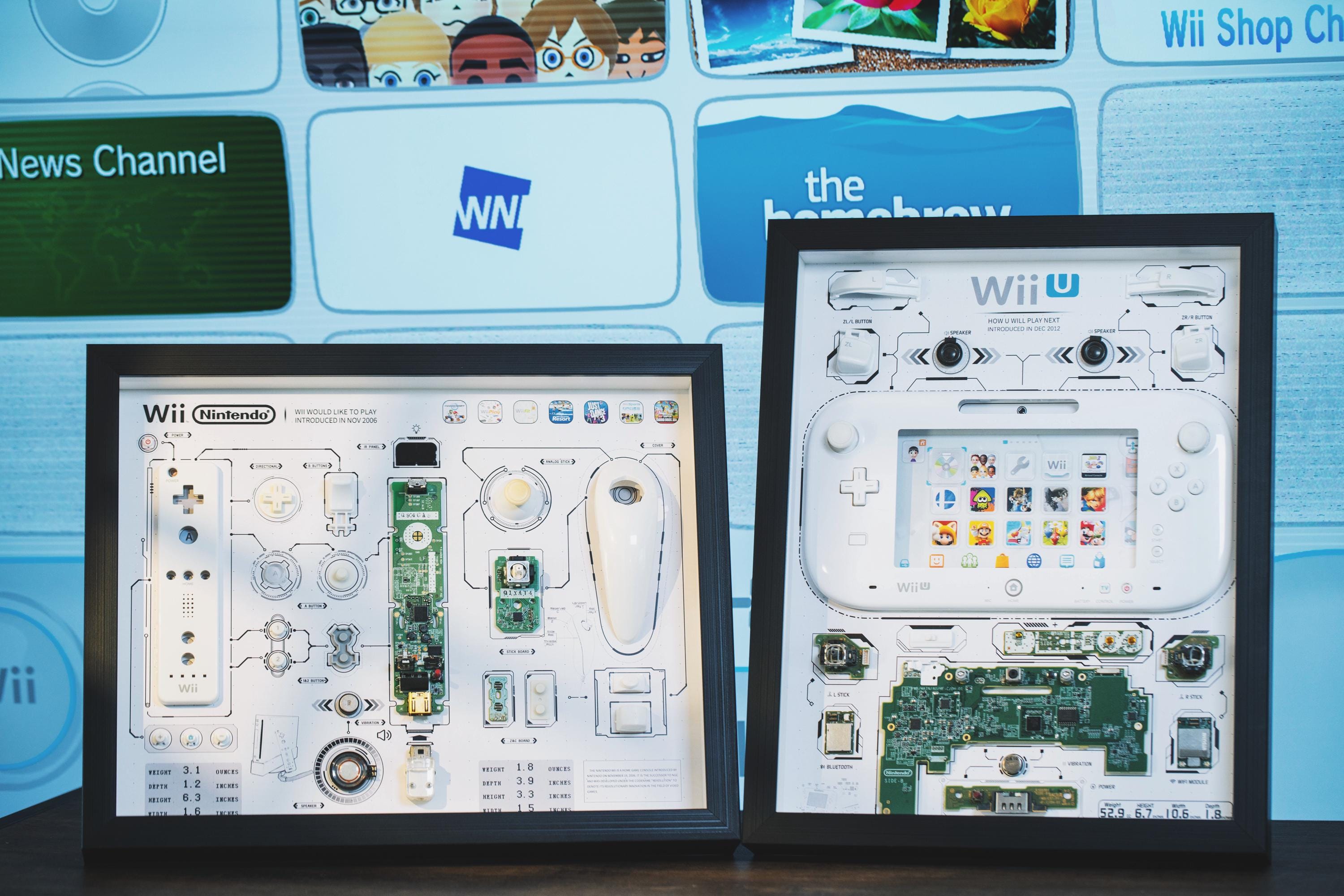 Nintendo Wii Controller Teardown Art, Wii Remote Shadow Box