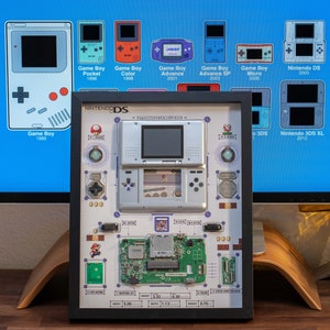 Disassembled Nintendo DS Art With Frame, Disassemble NDS Teardown, Frame Wall Art, Unique Wall Decor, Game Decor, Gift For Game Lovers