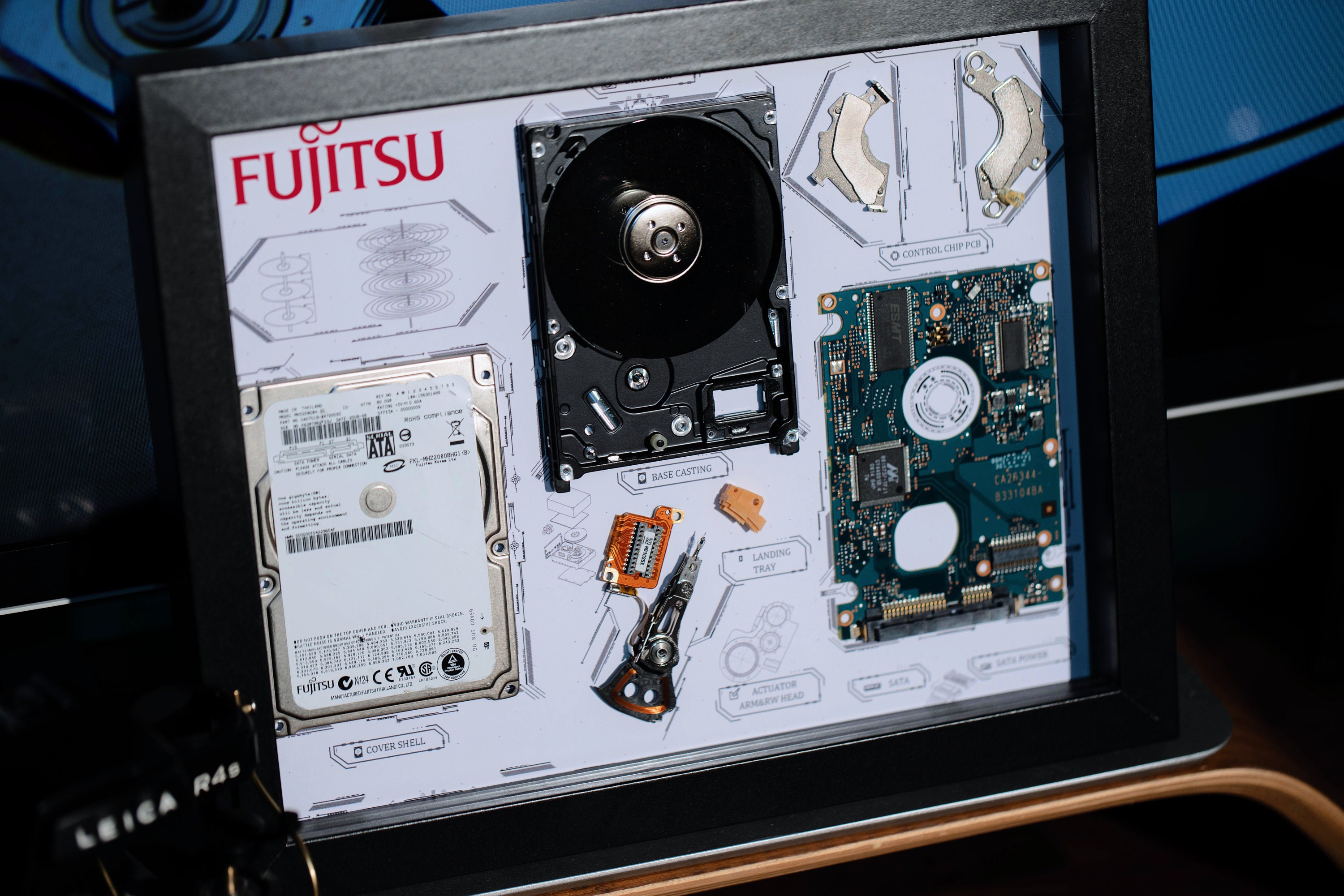 Disassembled Hard Drive Disk With Frame, Disassemble Art, Framed Hard ...