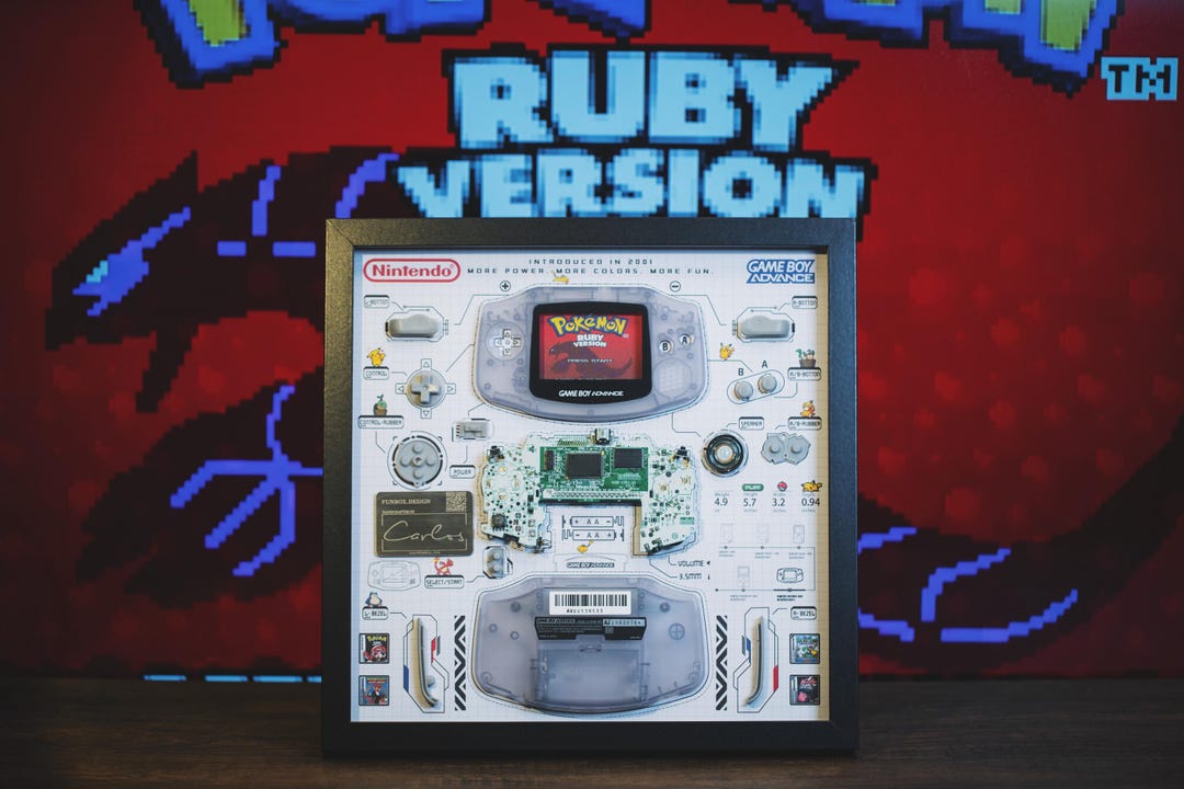 Disassembled Gameboy Advance Frame, Disassemble Art, GBA Disassembled Gameboy Advance Frame, Disassemble Art, GBA