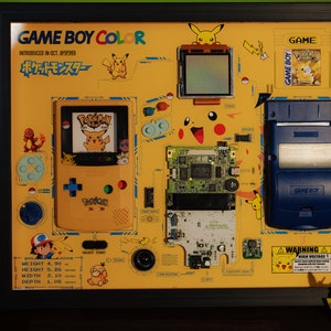 Disassembled Gameboy Color Frame, Disassemble Game Art, GBC Teardown, Frame Wall Art, Wall Decor, Gameboy Color, GBC Disassmbly, Game Decor