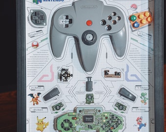 Disassembled Nintendo N64 Controller, Disassemble Game Art, Frame