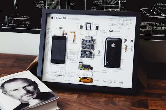 Disassembled iPhone Art With Frame, Disassemble Art, Framed iPhone