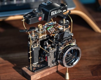 Disassembled Mechanical Film Camera, Deconstructed Art Decor