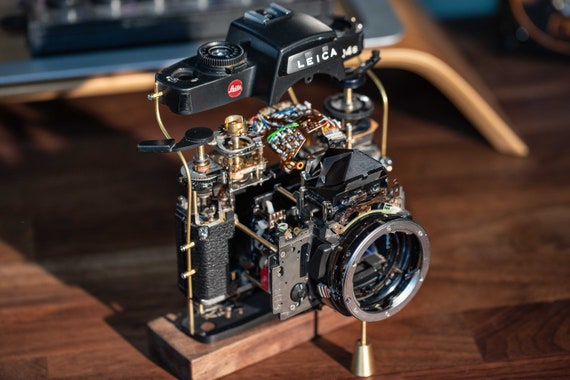 Disassembled Mechanical Film Camera, Deconstructed Art Decor
