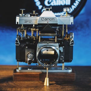 Disassembled Mechanical Film Camera, Deconstructed Canon AE-1 Canon FT, Canon Camera Disassembly, Home Decor, Camera Art, Camera Teardown Canon FT