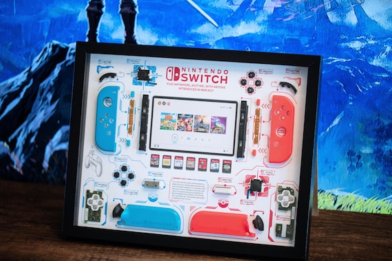 Disassembled Nintendo Switch Frame Art, Disassemble Game Art