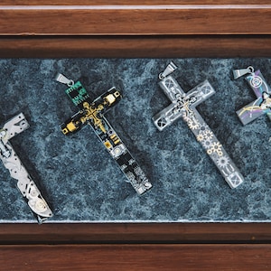 Cyberpunk Necklace with Large Cross Pendant, Unique Circuit Necklace, IT Tech Necklace, Gift for Techie, Cool Accessories for Tech Lover