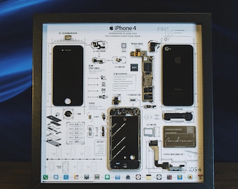 Disassembled iPhone Art With Frame, Disassemble Art, Framed iPhone