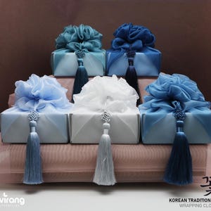 Flower Bojagi 5 set- Korean Tradition Wrapping Cloth, Premium·High Quality Handmade | Fabric Dohl Party Table Decor 돌 백일