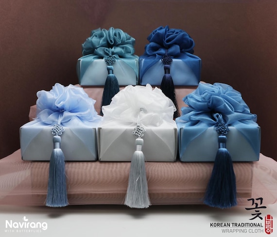 Flower Bojagi 5 set- Korean Tradition Wrapping Cloth, Handmade | Fabric Dohl Party Table Decor 돌 백일