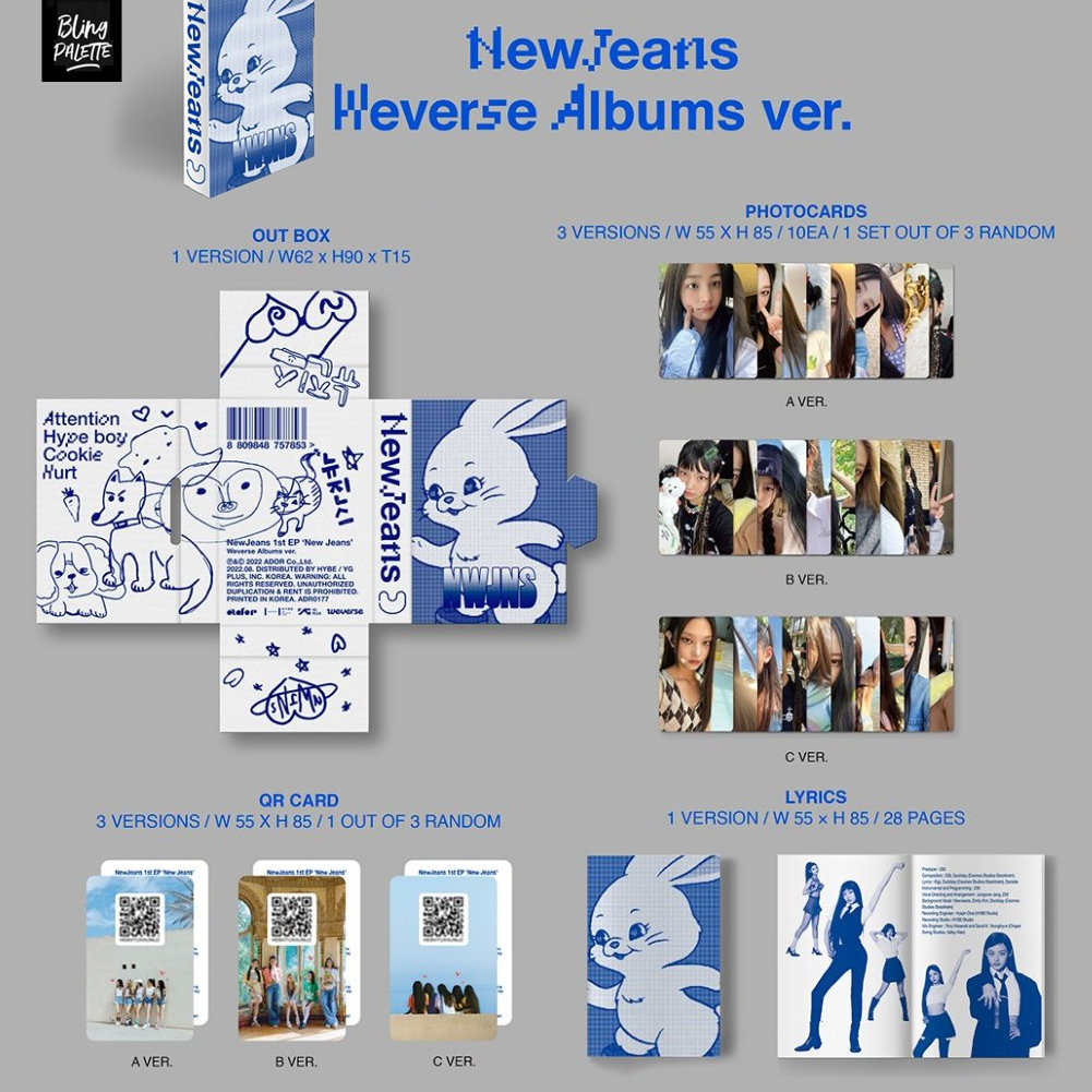 NEWJEANS 1st EP Album 'new Jeans' Blue Book 6 Versions, Weverse 1