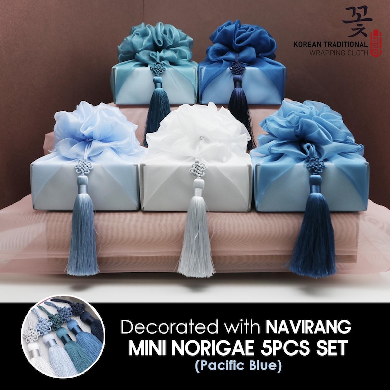 Flower Bojagi 5 set- Korean Tradition Wrapping Cloth, Handmade | Fabric Dohl Party Table Decor 돌 백일 image 5