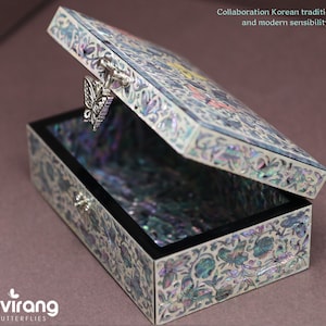 FULL NACRE Jewelry Box - Butterfly | Korean traditional mother-of-pearl, Antique Deco, Premium Handmade, Gift for Mom, Girlfriend, Women
