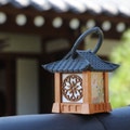 CUSTOM Mini Hanok Lamps- Miniature Korean House Environmentally friendly Mood Light, Personalized photo, Wooden Night Light, Requires 3 AAA product logo