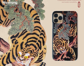 Korean Tiger Folk Painting Phone Case – Guardian Angel Design for iPhone, Samsung