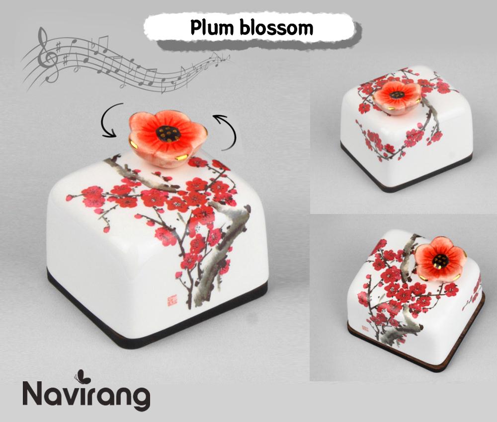 Ceramic Music Box - Moony Orgel, Korean Traditional Tiger and Bird