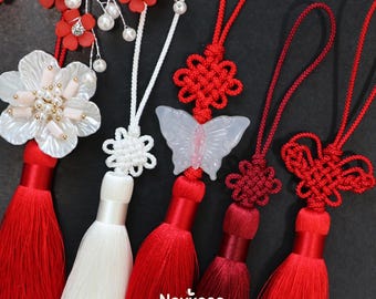 Pastel Norigae 5 Set with FREE GIFT- Korean Tradition Knot Tassel, Hanbok, Bojagi Accessory