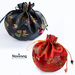 Saekdong / Yangdan Silk  Traditional Korean Fortune Bag, Lucky Pouch -  Hanbok Accessory, Gift pouch, Dohl Table Decor 돌잔치 복주머니