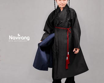 Premium Kids’ Traditional Korean Hanbok Jacket - Korean Grim Reaper Costume Dopo, Halloween Outfit