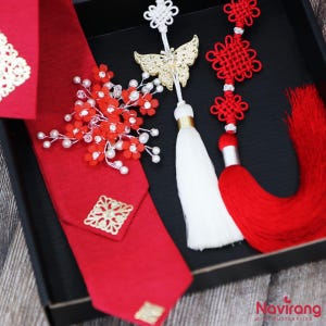 Joseon Lady’s Dressing Set – Koreanska traditionella Hanbok Scrunchies & Norigae presentask, Mors dag
