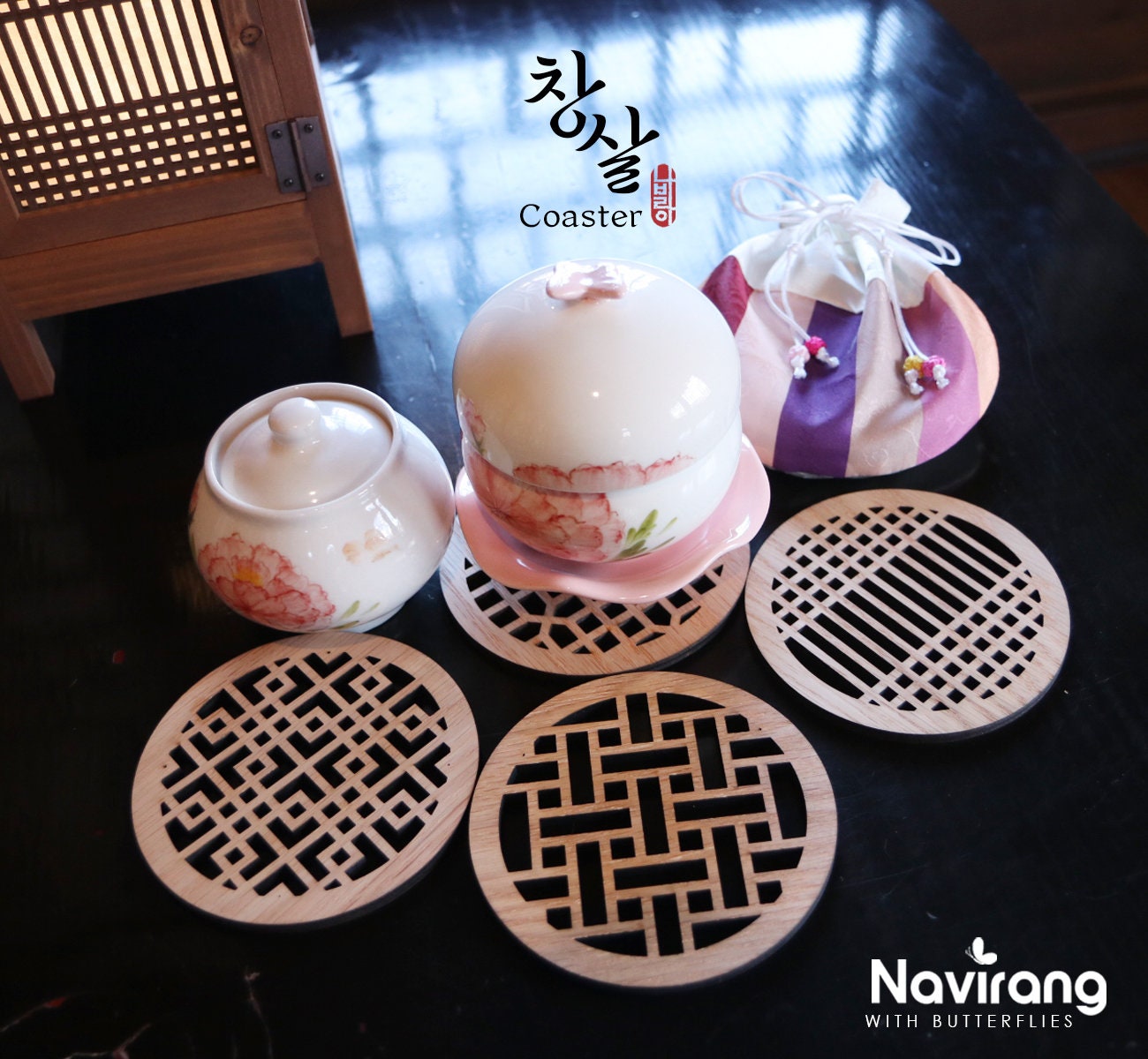 Frame Coasters Buy 1, Get 50% off / Laser Cut Wood Coasters / Korean Traditional ...