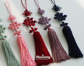KPOP Diamond Knot Norigae - Korean Premium Handmade knot Tassel Charm | Hanbok Accessory, Tassel gift for girl, Bag charm, Tassel Keychain