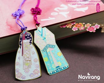 HANBOK Bookmark with Gift Cards &Envelopes - Premium·High Quality 24K Gold Plated, Korean Traditional Knot Bookmark, Maedeup Tassel Bookmark