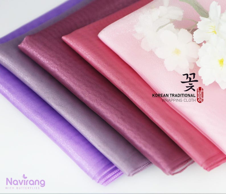 Flower Bojagi 5 set- Korean Tradition Wrapping Cloth, Handmade | Fabric Dohl Party Table Decor 돌 백일 image 9