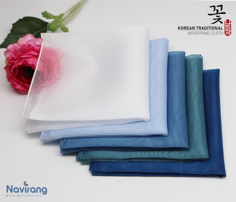 Flower Bojagi 5 set- Korean Tradition Wrapping Cloth, Handmade | Fabric Dohl Party Table Decor 돌 백일 image 6