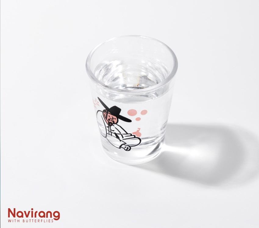 色が変わる焼酎グラスセット（3個/60ml） - 韓国伝統の民俗絵画 キム