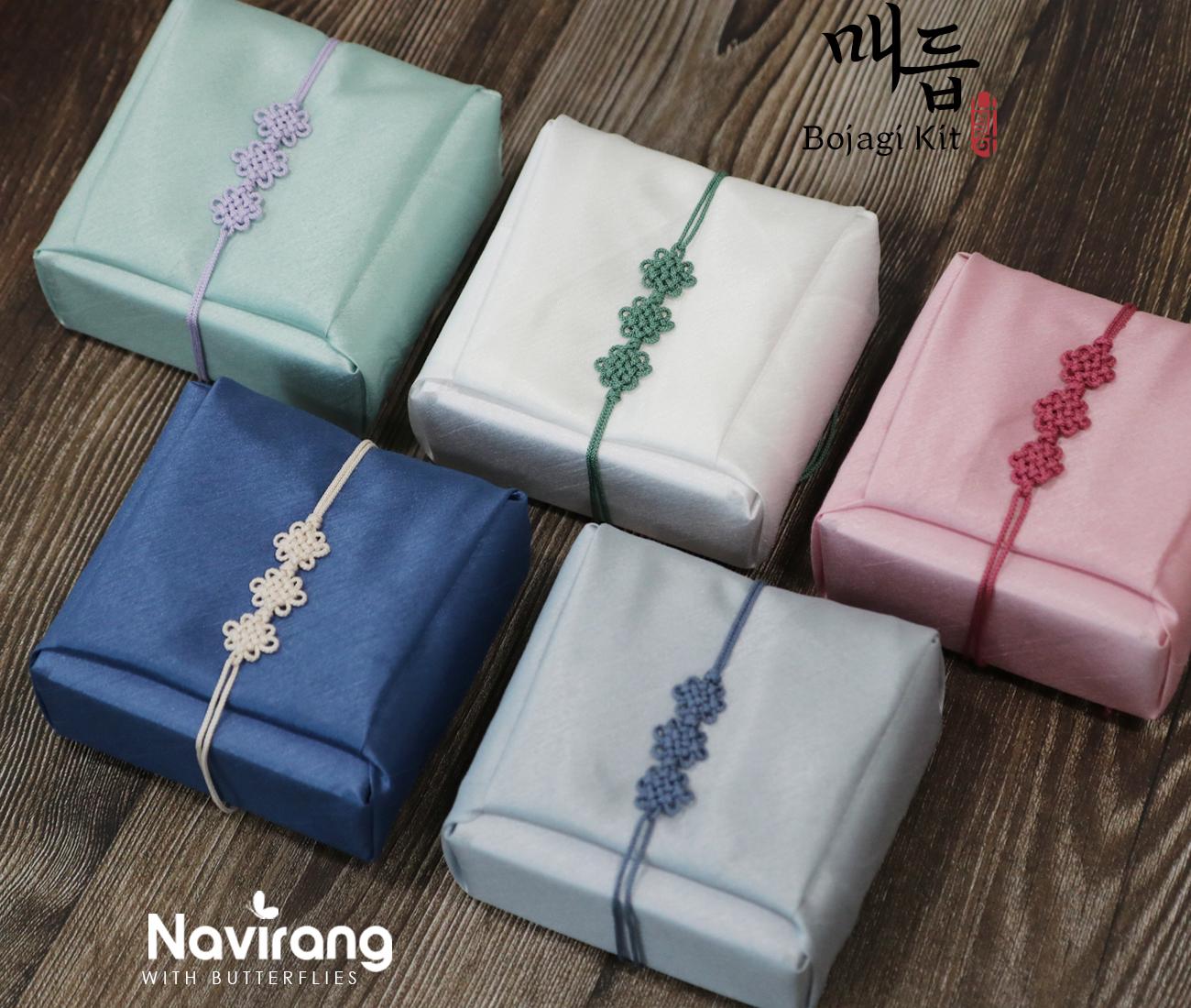 Slub Ribbon Hanbok Wrapping Kit - Korean Basic Bojagi, Seakdong Ribbon, Flower ...