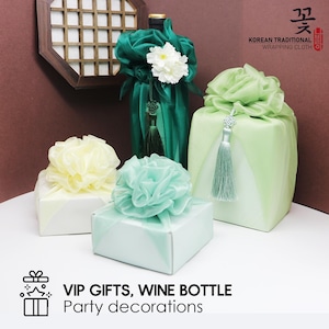 Flower Bojagi 5 set- Korean Tradition Wrapping Cloth, Handmade | Fabric Dohl Party Table Decor 돌 백일 image 18