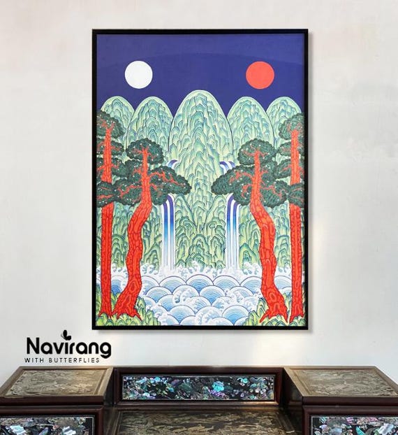 Ilwolobongdo Picture Frame A2 A1 - Korean Traditional Minhwa Sun