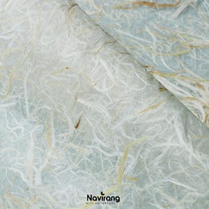 Full Mulberry Bark Unryu Paper- White / Handmade Korean Mulberry Paper - 25" x 37", 39gsm, Kozo Washi Paper, Paper with real Bark