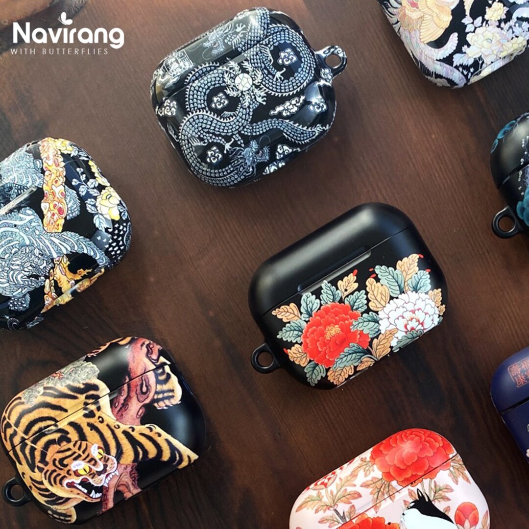 Korean Traditional Painting AirPod Case Personalized Custom Name