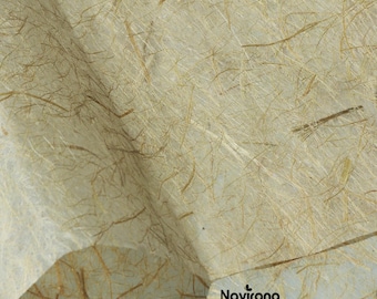 Full Mulberry Bark Unryu Paper- Brown / Handmade Korean Mulberry Paper - 25" x 37", 39gsm, Kozo Washi Paper, Paper with real Bark