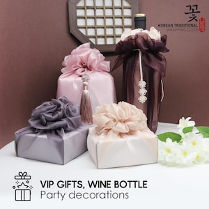 Flower Bojagi 5 set- Korean Tradition Wrapping Cloth, Handmade | Fabric Dohl Party Table Decor 돌 백일 image 14