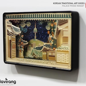 Korean Palace Fridge Magnet - South Korea, Seoul Travel Souvenir Gift, Namsan Tower, Hanok Village