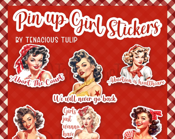 Feminist Pin Up Girl Digital Stickers