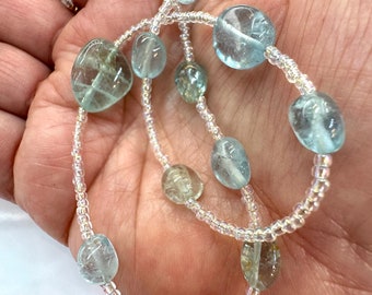 Dainty Aquamarine Stone Necklace - Handmade Artisan Gift Idea for Her