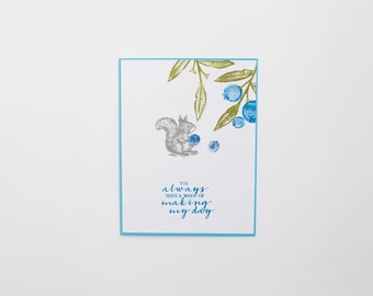 Handmade Set of Blueberry Note Cards