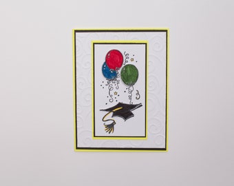 Graduation Card: Balloons and cap