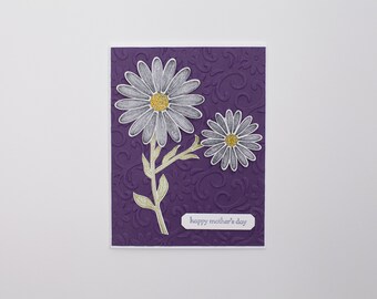 Handmade Mother’s Day Card: Pretty Daisy- Option of 1,2,3 or 4 cards