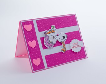 Personalisierte handgemachte Baby Shower Karte/Welcome Baby: Storch Lieferung!