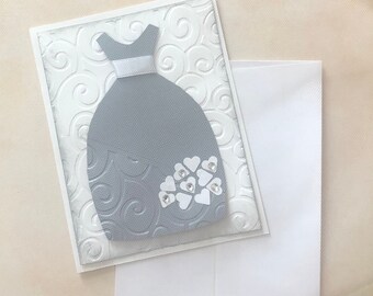 Personalized Handmade Wedding Dress Card